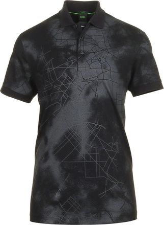 HUGO BOSS Mens Paddy 3 Short Sleeve Camo Print Polo, Black