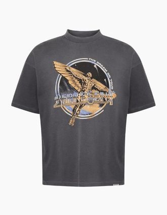 Represent Mens Golden Tour Graphic Oversized Faded Grey T-Shirt - Size: 36