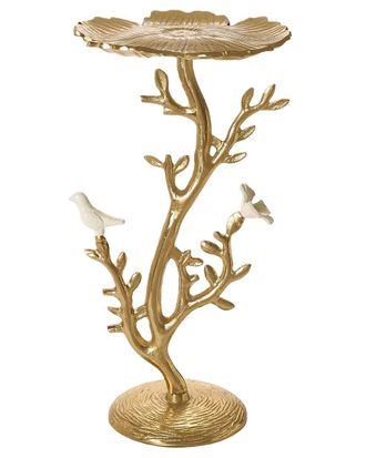 Tozai Home Home Poppy Flower Side Table With Ceramic Birds