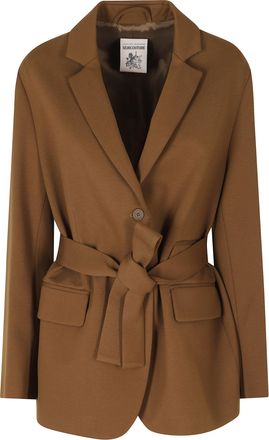 Semicouture Tammi Brown Single-Breasted Oversized Blazer