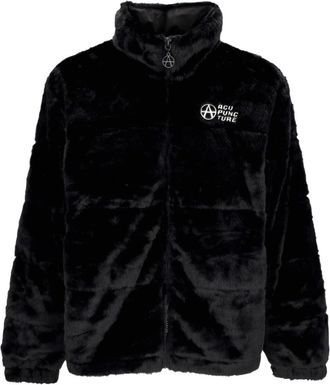Acupuncture Zwarte Eco-Bont Logo Jas - Heren - Jassen - Zwart - XL - Polyester - Jassen