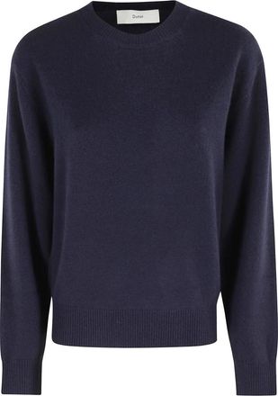 Dunst Truien & Vesten, Dames, Blauw, M, Leer, Cashmere Crewneck Sweater Melange Grey