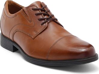 Clarks Whiddon Cap Toe Oxford - Wide Width Available in Dark Tan L at Nordstrom Rack, Size 10.5