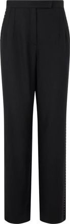 Emporio Armani Rechte broek met plooien - Dames - Straight fit broeken - Zwart - L - Wol - Broeken