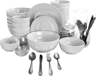 Gibson 60 Piece Ceramic Dinnerware Combo Set with Drinkware and Flatware