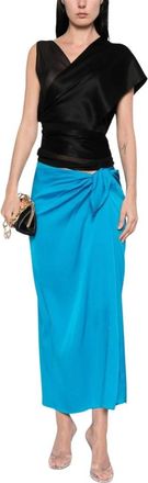Nouvelle/Silk95Five French Tie Silk Skirt - Dames - Maxi Rokken - Blauw - XS - Rokken