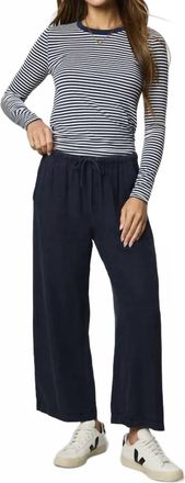 Splendid Angie Crop Wide Leg Pants In Navy