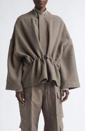 Rick Owens Sail Oversize Wool Flannel Jacket in Dust at Nordstrom