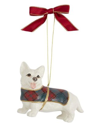 Spode Christmas Tree Tartan Corgi Ornament