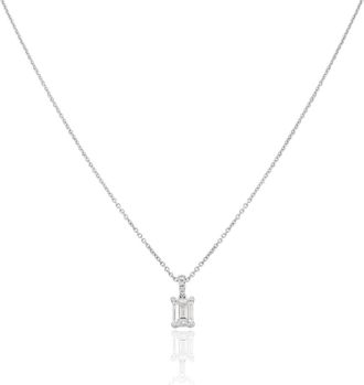 Bespoke White Gold Emerald Cut Diamond Necklace