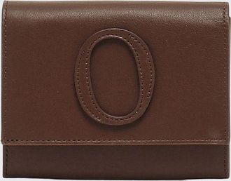 Orciani Portafoglio bifold in pelle con patta e stampa monogram