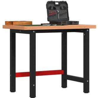 vidaXL Vidaxl - Banco Lavoro 100x60x83 cm Legno Massello Faggio Rettangolare