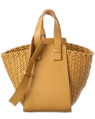 Loewe Hammock Woven Leather Bucket Bag