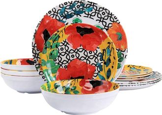 Elama 12Pc Melamine Dinnerware Set