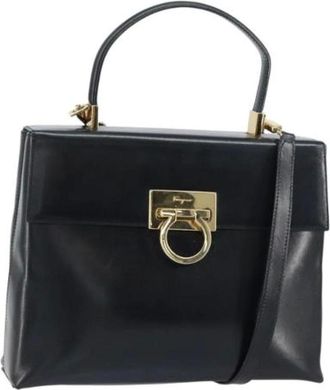 Ferragamo Pre-owned Handbags, female, Black, Size: ONE SIZE Pre-owned Leather Handbag