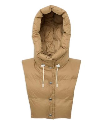 Yves Salomon padded hood bib - women - Polyamide/Duck Feathers/Duck Down - One Size - Brown