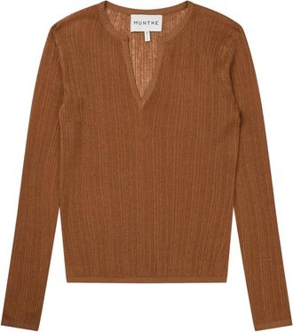 Munthe V-hals Truien - Dames - V-hals truien - Bruin - 2XS - Truien & Vesten