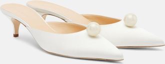 Magda Butrym Faux pearl satin mules
