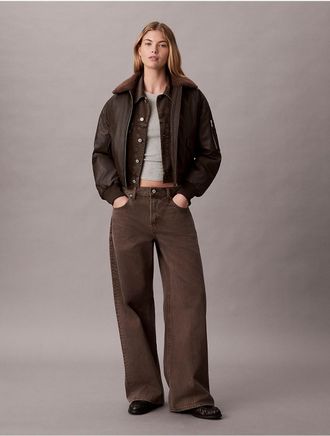 Calvin Klein Jeans Calvin Klein Womens Low Rise Baggy Garment-Dyed Jeans - Brown - 24