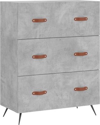 vidaXL Chest of Drawers Concrete Grey 69.5x34x90 cm Engineered Wood Vidaxl