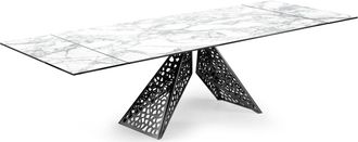 Naos Ausziehbarer Designer Esstisch Coliseum - Invisible White / Schwarz matt