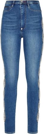 Philipp Plein Super High Waist Jegging - Dames - Skinny Jeans - Blauw - W25 - Denim - Jeans
