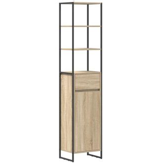 vidaXL Gabinete De Ba&ntilde;o Sonoma 40 X 30 X 180 Cm Madera Contrachapada Vidaxl