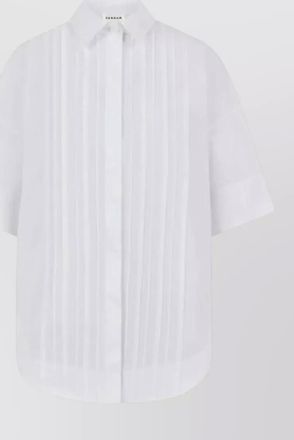 Parosh shirt collared neck pleated detail short sleeves