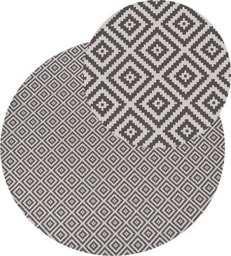 Beliani Alfombra de exterior de material sint&eacute;tico gris 120x120cm