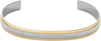 Fossil Manchetarmband met machine-gegraveerde textuur - Heren - Armbanden - Blauw - ONE Size - Accessoires