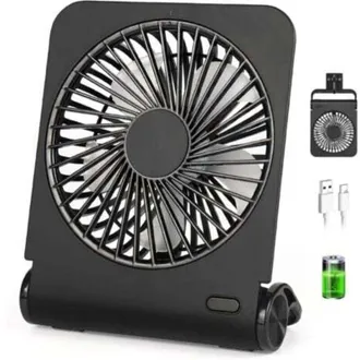 OEM Ventilatore Da Tavolo Ricaricabile Con 4 Velocit&agrave;, Funzionamento Silenzioso, Oscillazione Regolabile A 220&deg;, Per Uso Interno/esterno - Modello Compatt