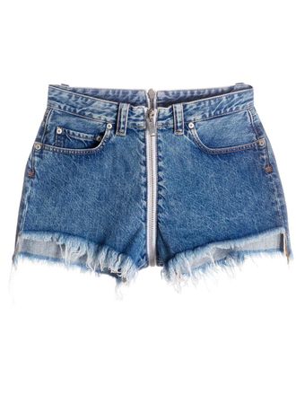Unravel front-to-back raw denim shorts - women - Cotton/Cotton/Polyester - 27 - Blue