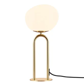 Nordlux Premium Indoor Table Lamp Brass Metal E27 Hand Blown Glass - Mains Powered, IP20 in Gold
