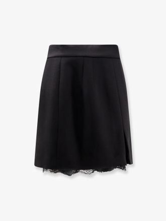 Dolce & Gabbana Gonna Mini in lana vergine con dettaglio in pizzo - DOLCE & GABBANA - gender_Woman