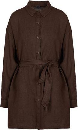 8 by YOOX LINEN BELTED CHEMISIER MINI DRESS