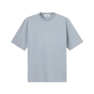 Stone Island T-shirt met logo op de rug - Heren - T-shirts - Blauw - L - Katoen - Tops