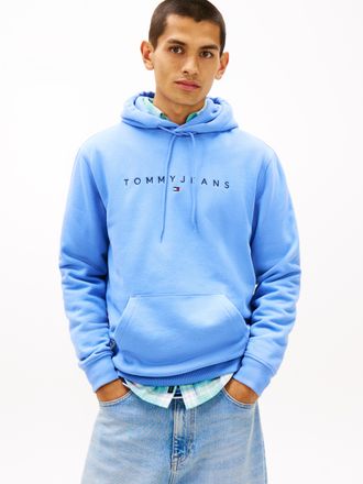 Tommy Jeans Hoodie TOMMY JEANS TJM REG LINEAR LOGO HOODIE EXT, Herren, Gr. S, light horizon blau, Sweatware, Obermaterial: 80% Baumwolle, 20% Polyester, regular f