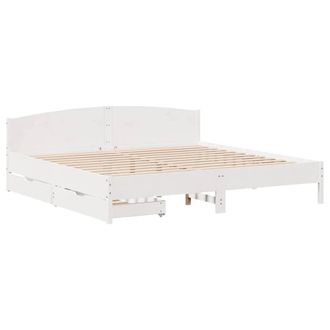 Berkfield Home Full Bed Frame without Mattress White 180x200 cm Super King Solid