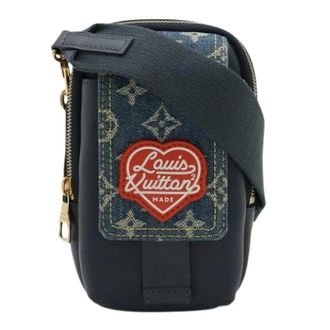 Louis Vuitton Pre-owned Monogram Denim Double Phone Pouch Bag - Dames - Pre-owned - Blauw - Maat: ONE Size Denim