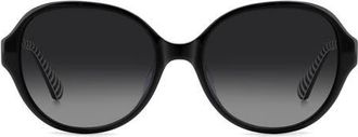 Kate Spade New York emalie 56mm gradient oval sunglasses in Black/Dark Grey Sf at Nordstrom