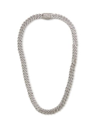 Cernucci Cernucci Iced Prong Cuban Necklace - Silver - 20 (M)