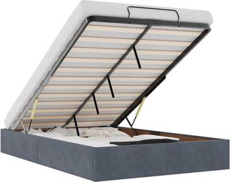 vidaXL Estructura de cama otomana sin colchón terciopelo gris oscuro Vidaxl