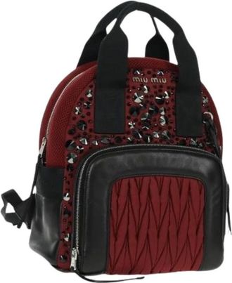 Miu Miu Pre-owned Backpacks, female, Red, Size: ONE SIZE Pre-owned Nylon Backpack