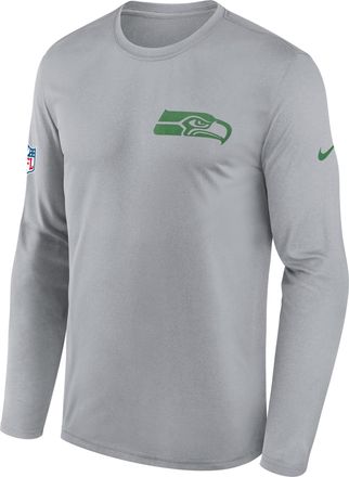Nike Seattle Seahawks Rivalries Collection Sideline Legend Logo Nike Mens Dri-FIT NFL Long-Sleeve T-Shirt in Grey | 02TJ01V78-266