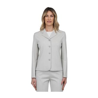 Max Mara Slim Single-Breasted Jacket - Dames - Blazers - Grijs - S - Jassen