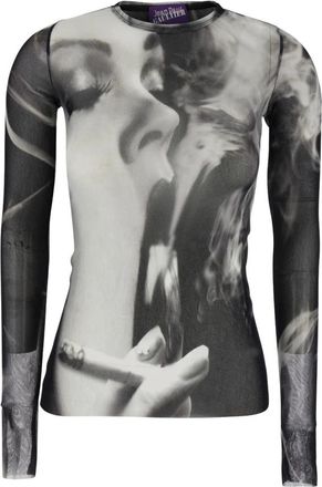 Jean Paul Gaultier Smoking Dames Top met Lange Mouwen - Dames - Longsleeves - Veelkleurig - L - Tops