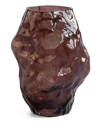 101 Copenhagen small Katachi textured-glass vase (22.5cm x 15cm) - unisex - glass - OS - Brown