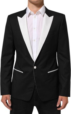 Dolce & Gabbana Womens Black White Martini 1 Button Men Suit Blazer And Pl+se+wv