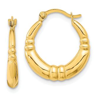 Diamond2Deal 10k Gold Polished Fancy Hoop Earrings