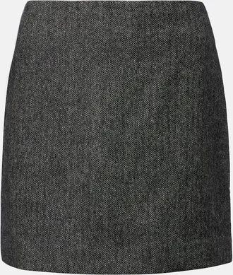 Blaz&eacute; Milano Blaz&eacute; Milano Coci herringbone wool-blend miniskirt